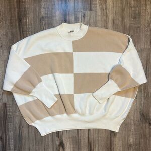 Free People Checker Easy Street Tunic Sweater